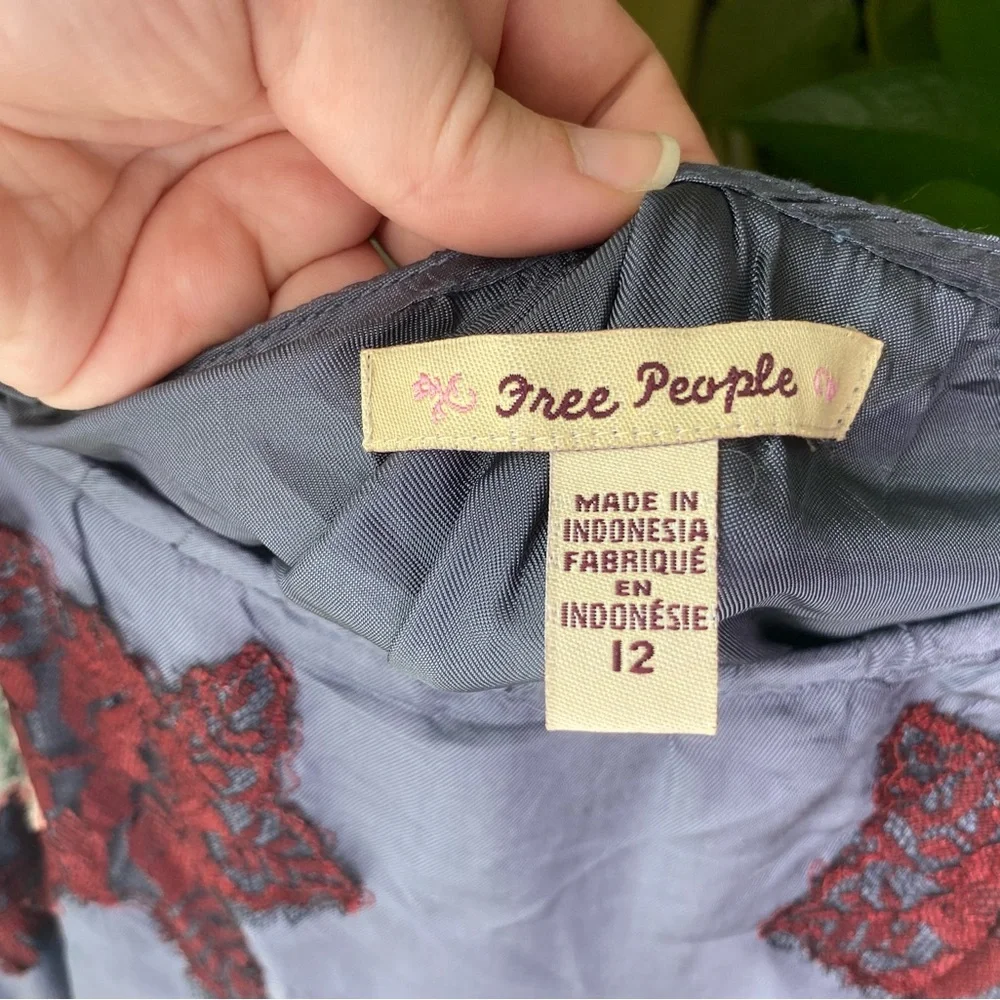 Free People | Silky Applique Midi Skirt - Picture 3 of 7